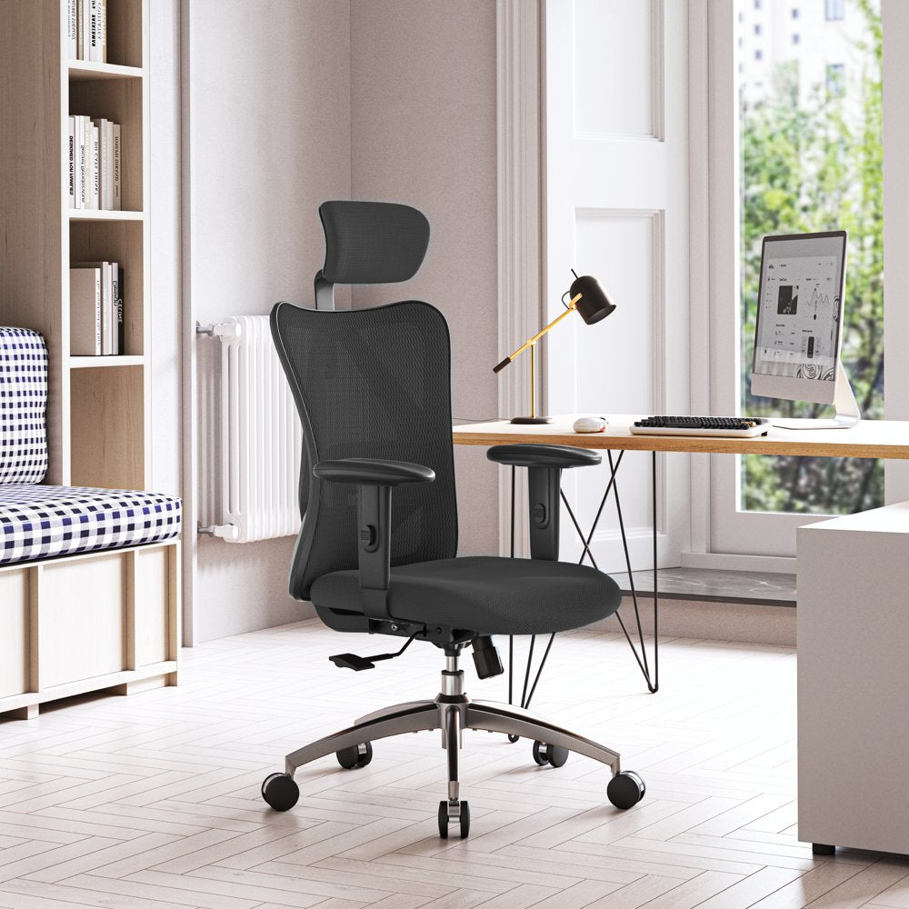 Ergonomic Office Chair, Mesh Computer Desk Chair with Adjustable Lumbar Support, High Back Chair for Big and Tall