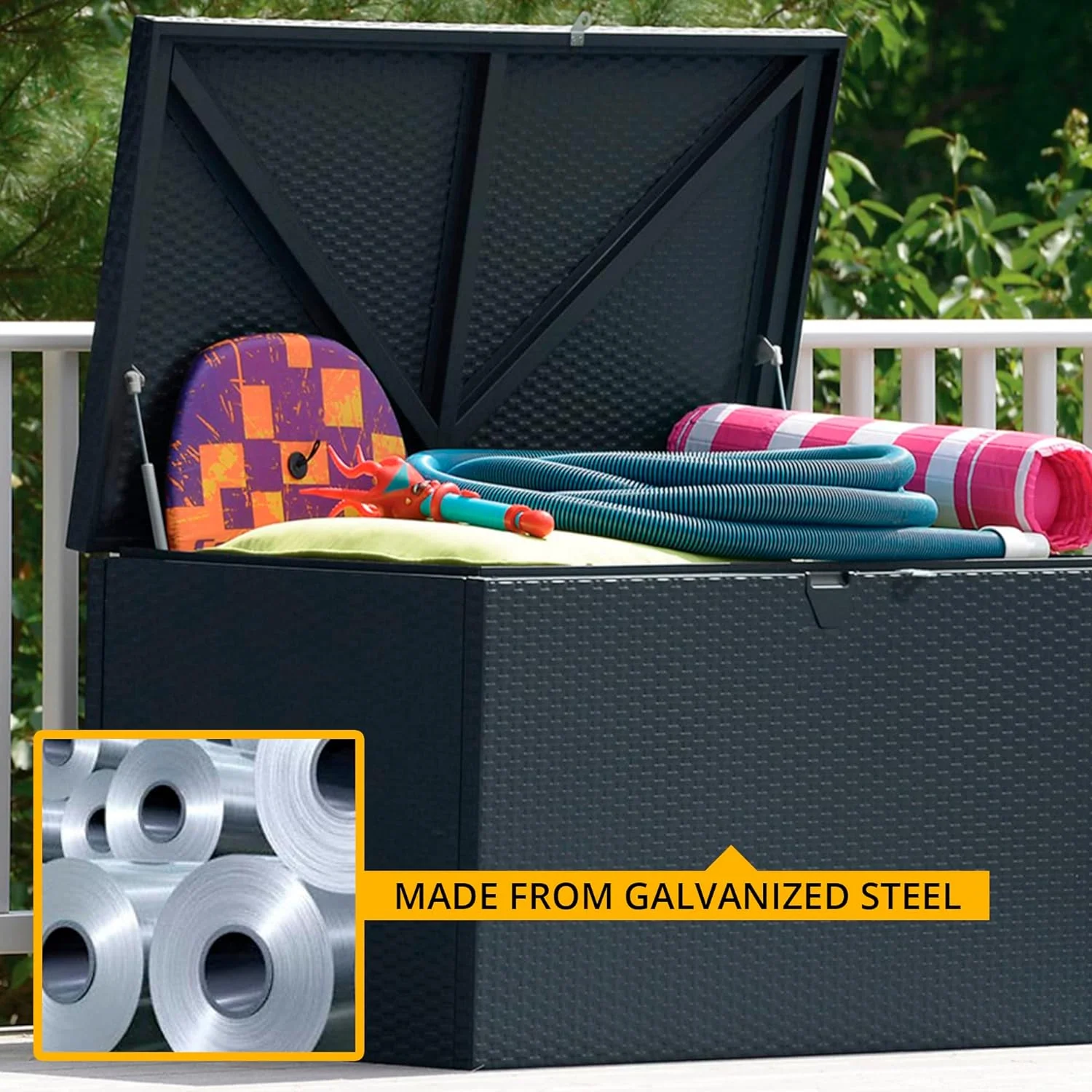 X 2' X 2' Spacemaker Anthracite 134 Gallon Hot-Dipped Galvanized Steel Storage Deck Box