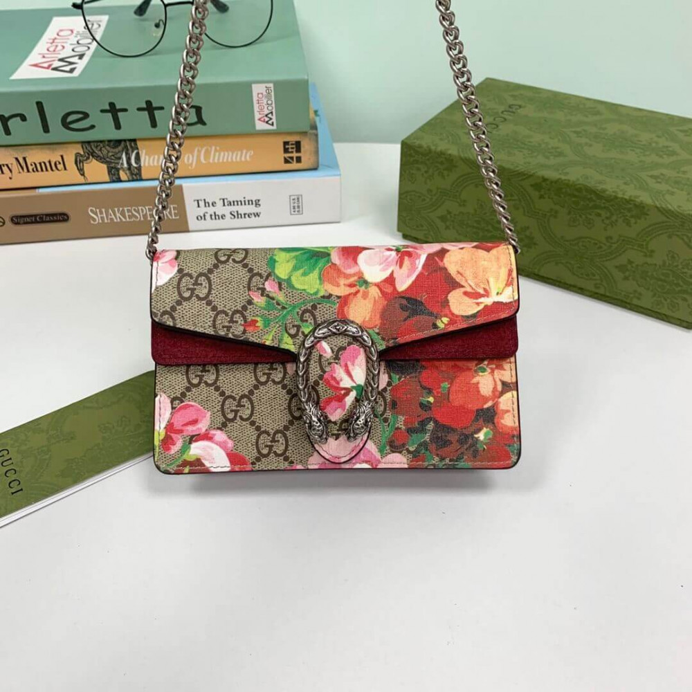 Gucci Dionysus GG Blooms Super Mini Bag Red