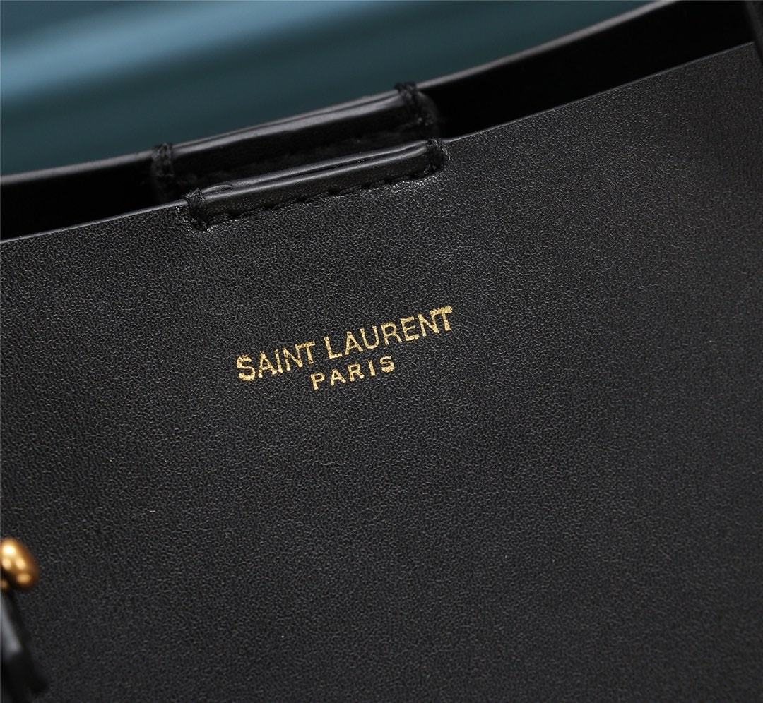 Saint Laurent Shopping Tote Black Leather 33Cm