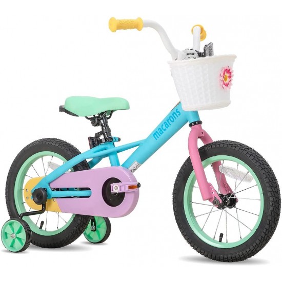12″ 14″ 16″ Kids Bike for 2-7 Years Girls 33-53 inch Tall, Girls Bicycle with Training Wheels & Coaster Brake, 85% Assembled