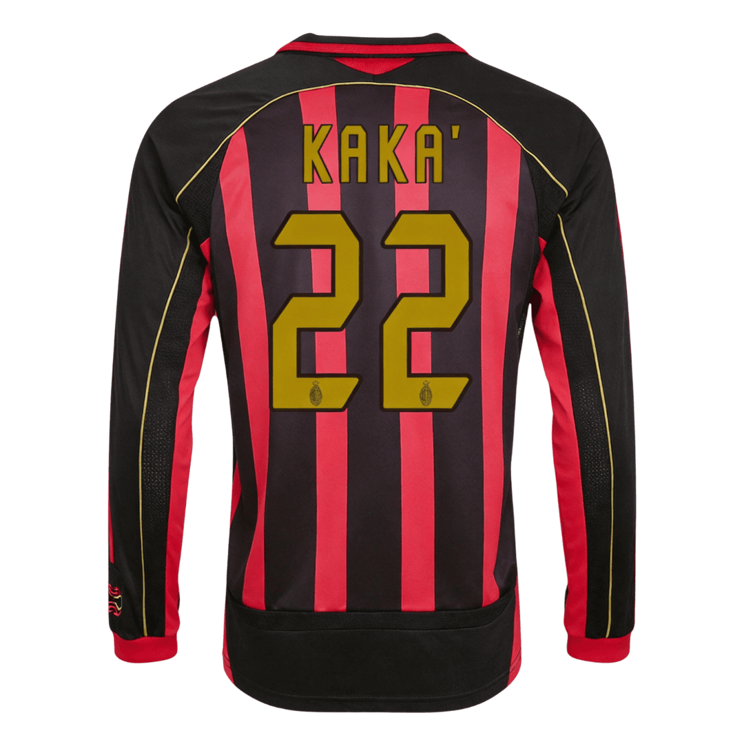 Retro Soccer Jersey KAKA' #22 AC Milan Home Long Sleeve 2006/07