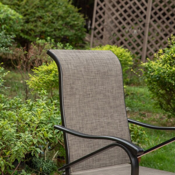 5Pieces Patio Dining Set,Including 1 Steel Frame Table with Umbrella Hole and 4 C spring Patio Chair