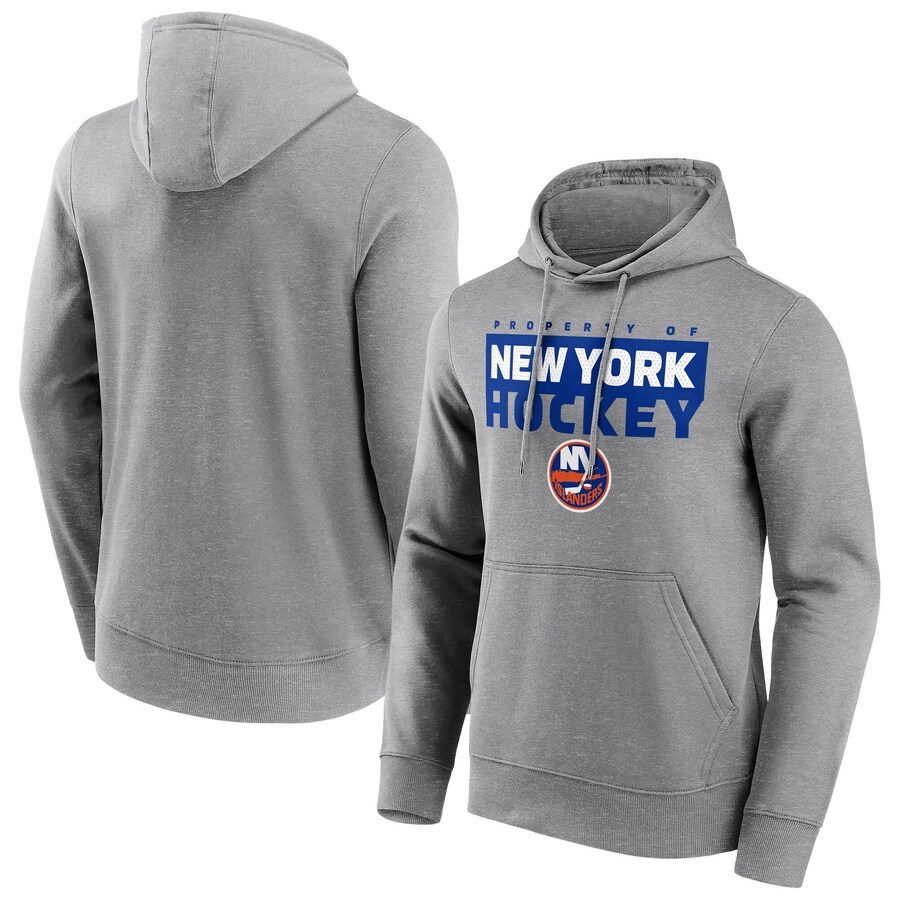 Men's New York Islanders Fanatics Branded Gain Ground Hoodie - Sports Grey
