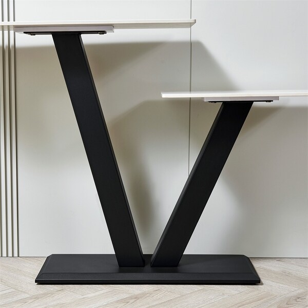 Console Table,Exquisite Shape Design w/ Adjustable Foot Pads