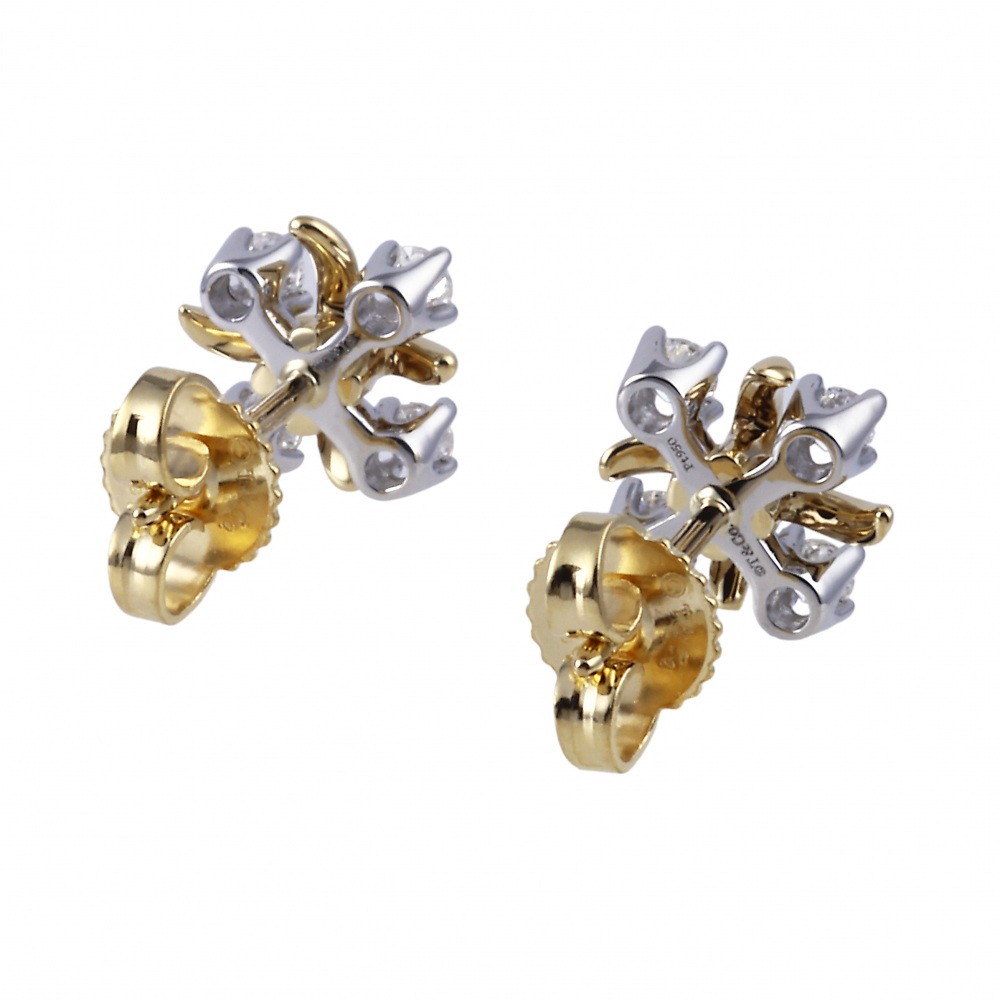 Tiffany & Co. Schlumberger Rin Earrings Platinum & 18K Yellow Gold Diamond