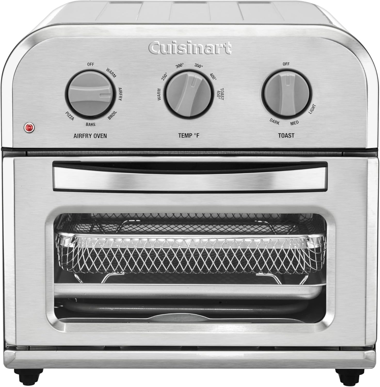 2.5LBS Compact Air Fryer Toaster Oven, 6-in-1 Functions, Adjustable Temp, Stainless Steel