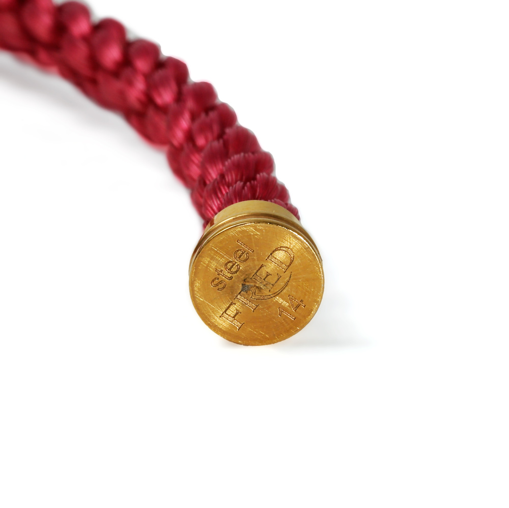 FRED Cable Textile Red Size 14 Accessory 18K Yellow Gold & Stainless Steel