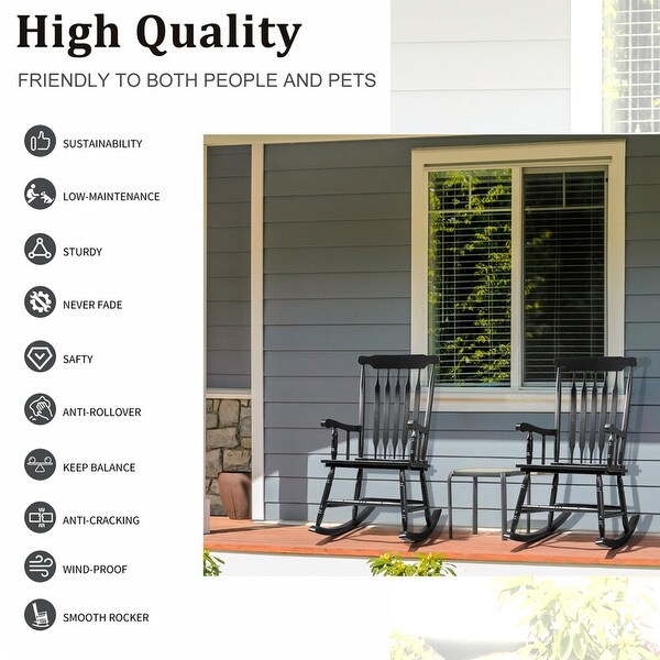 Single Solid Wood Patio Rocking Chair