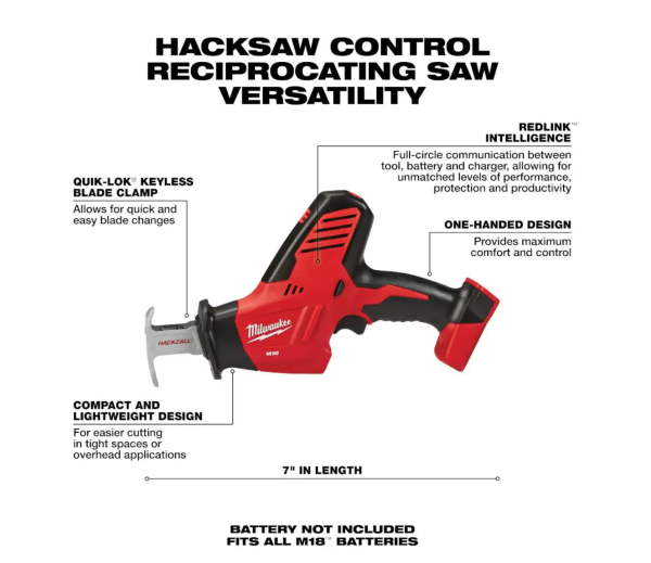 2625-20 M18 18V Lithium-Ion Cordless  Reciprocating Saw (Tool-Only)
