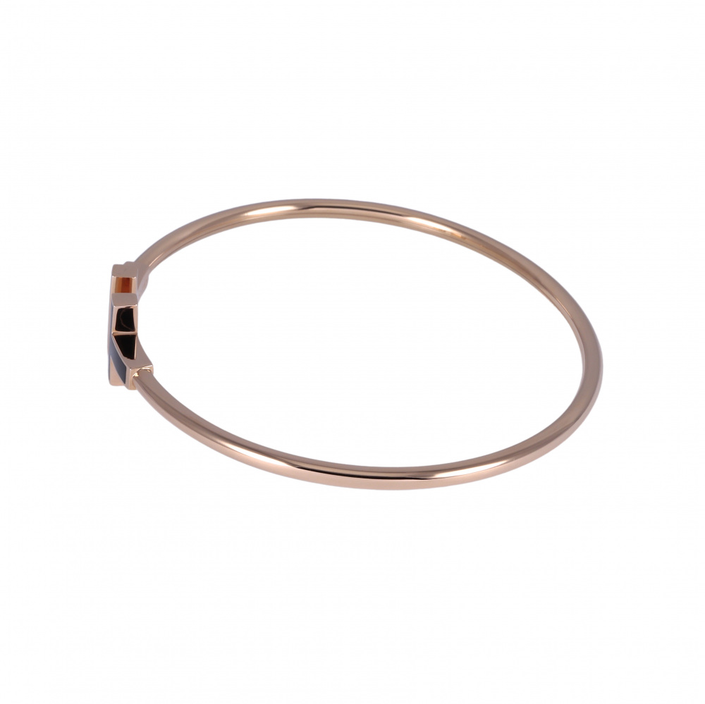 Tiffany & Co. Tiffany T Black Onyx Wire Bracelet 18K Rose Gold 64028707