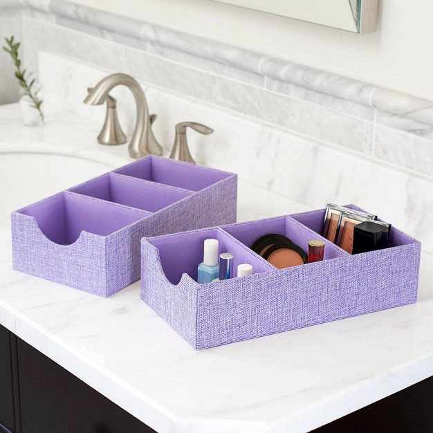 Household Essentials Set Of 2 3 section Drawer Trays Iris Heather