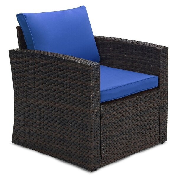 5piece Wicker Patio Conversation Furniture Set
