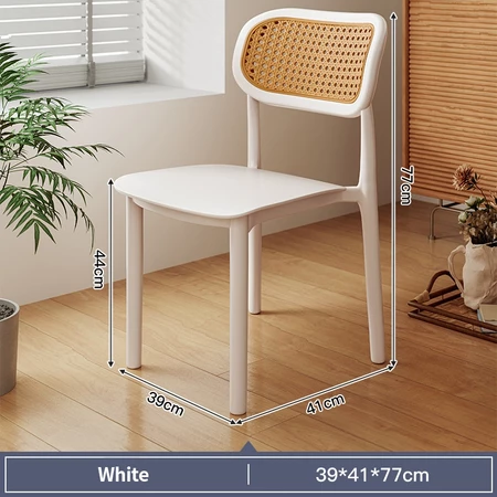 Restaurant rattan chair dining chair home backrest 藤编椅 leisure chair stackable plastic Kerusi
