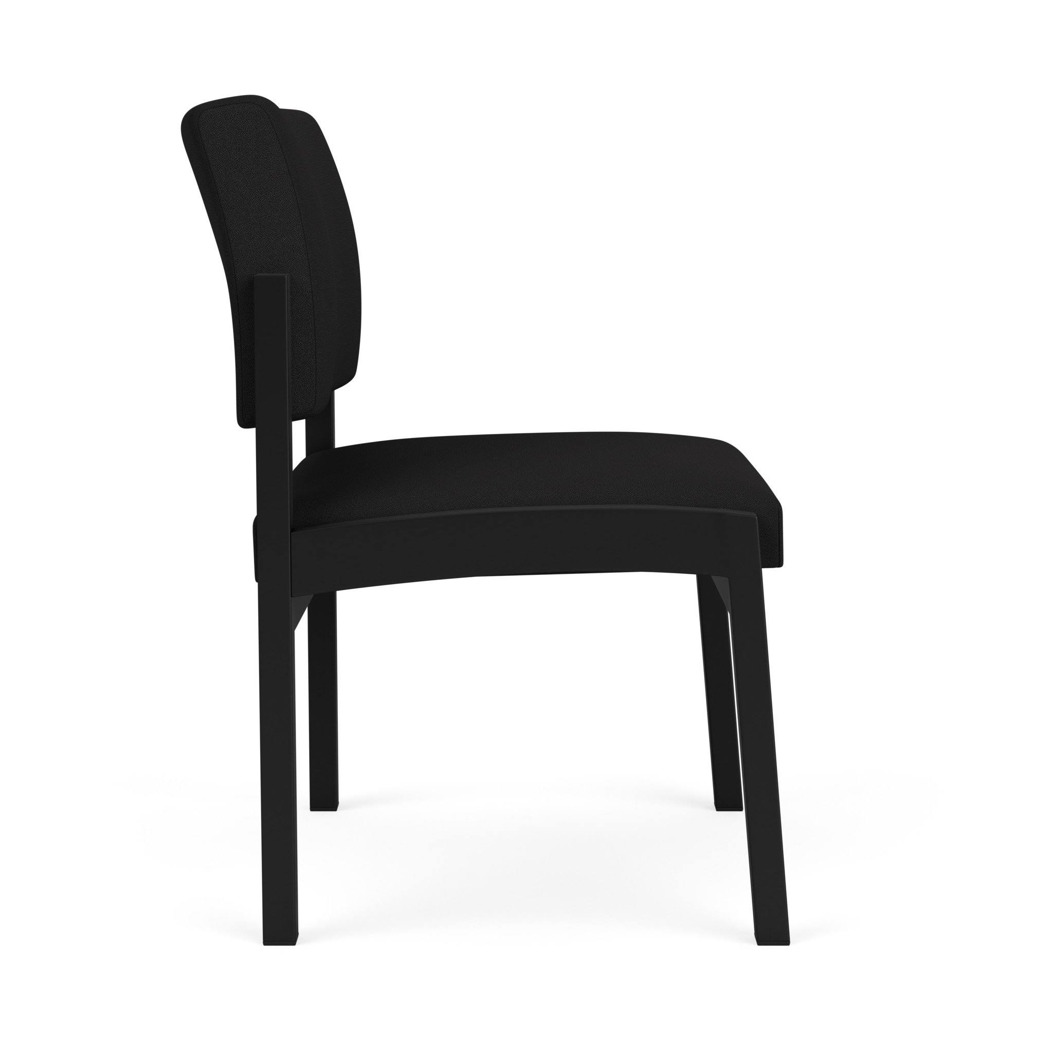 Lenox Steel Fabric Armless Guest Chair - Black / Open House Black