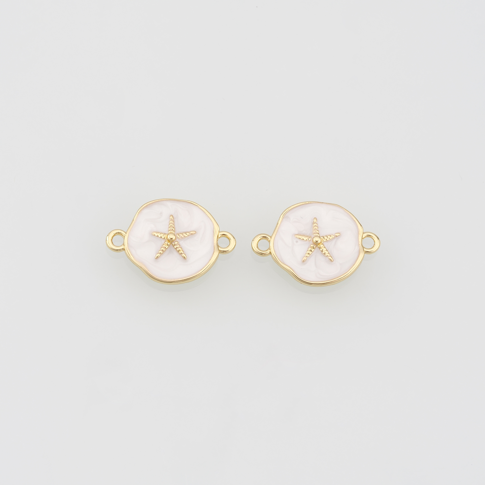 18K Gold Filled Starfish Connector,Enamel Starfish Charm Necklace Bracelet for DIY Jewelry Making Supply