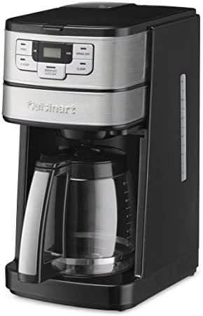 Automatic Grind & Brew 12-Cup Coffee Maker with Blade Grinder, Programmable Coffee Machine Glass Carafe with 1-4 Cup Setting, Brew Pause, Grind-Off Option, Black/Stainless Steel