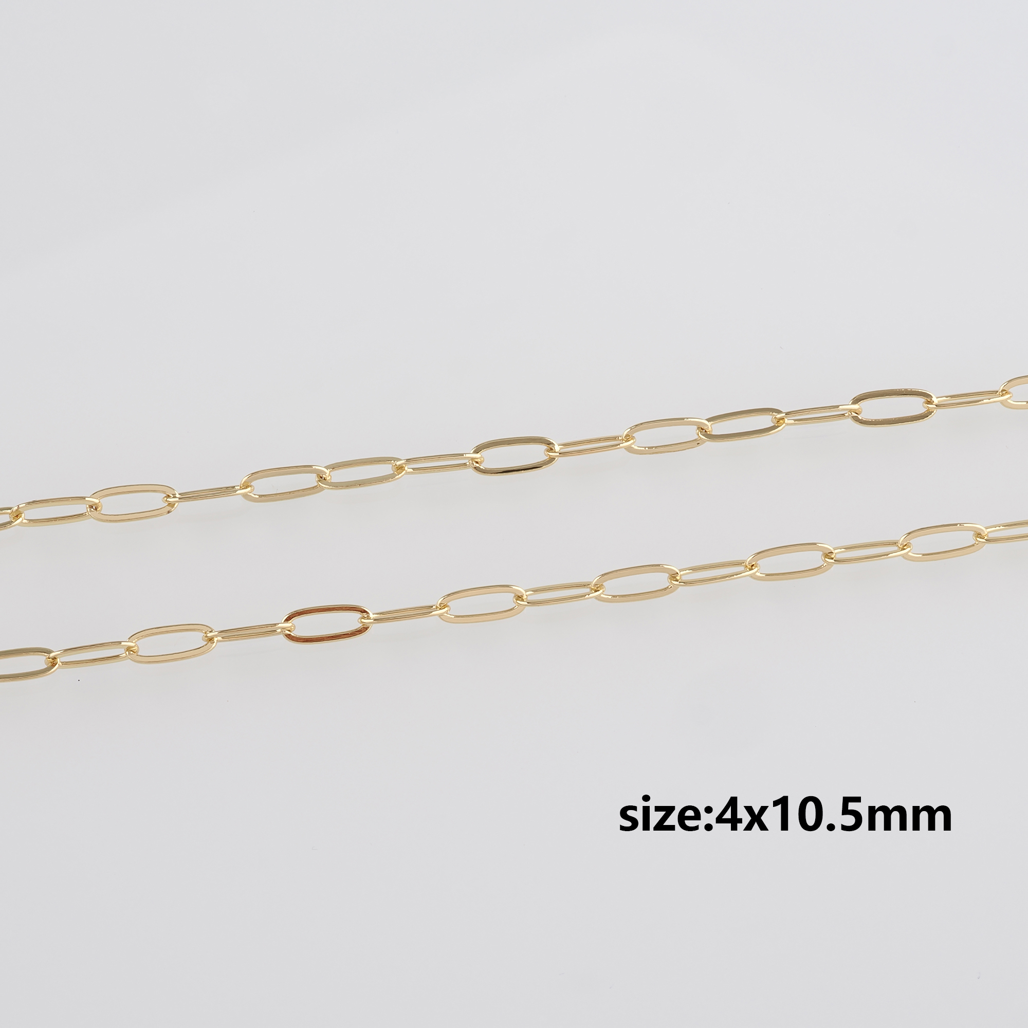 18K Gold Filled Paper Clip Chain Necklace,Dainty Link Chain,Gold Oval Chain Necklace for DIY Jewelry Making Supply