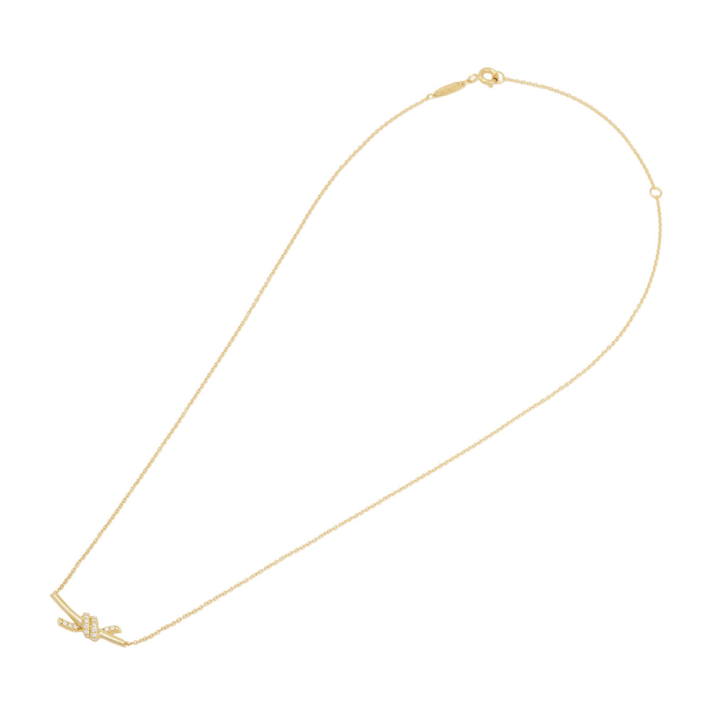 Tiffany & Co. Knot Necklace 18K Yellow Gold Diamond 75123582