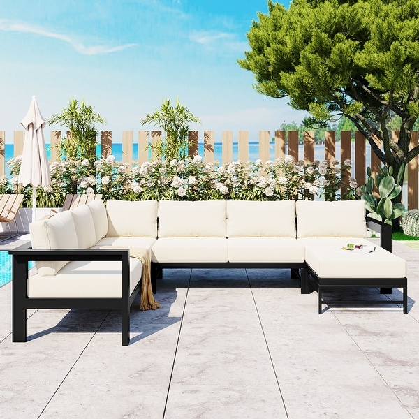 4Piece Aluminum Outdoor Patio Sectional Sofa Set