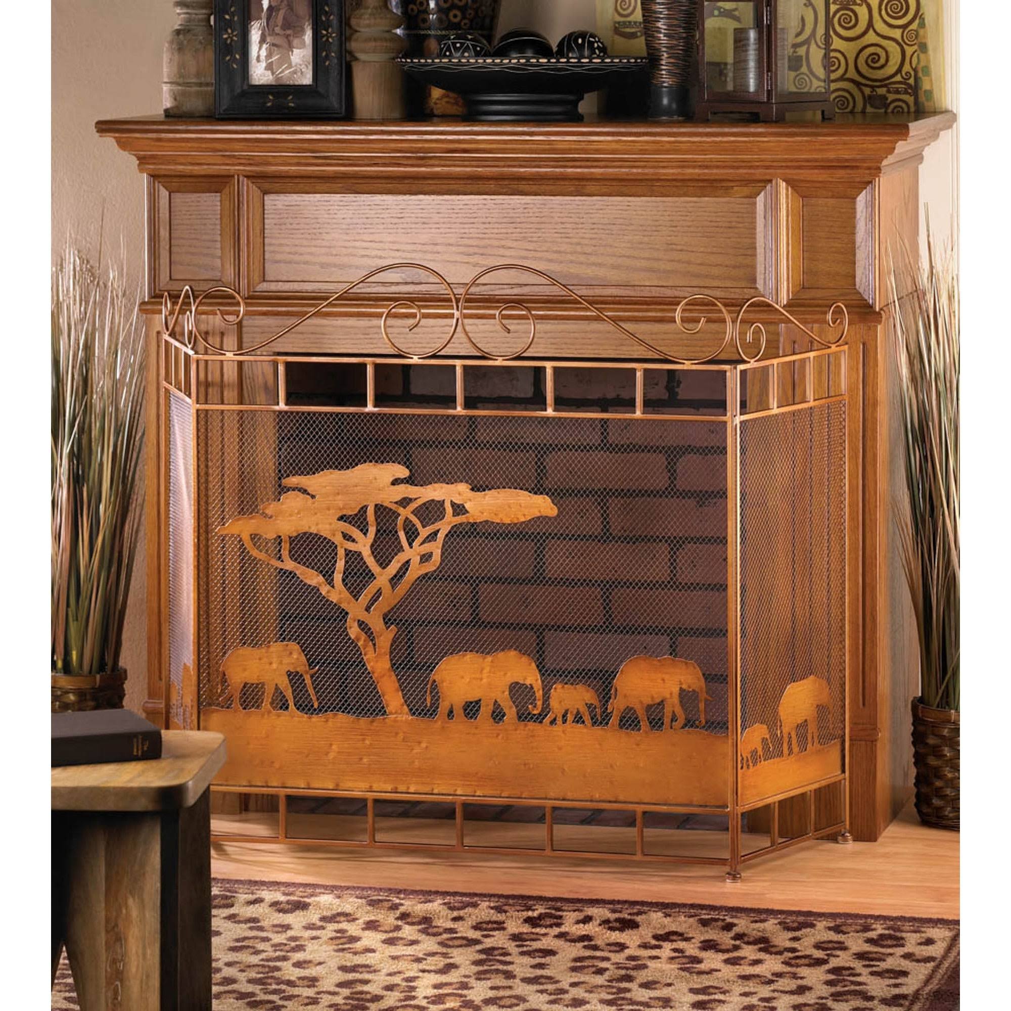 Zingz u0026 Thingz Tuscan-design Fireplace Screen, 4505039V, Black