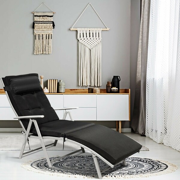 Costway 2PC Folding Chaise Lounge Chair with Cushion