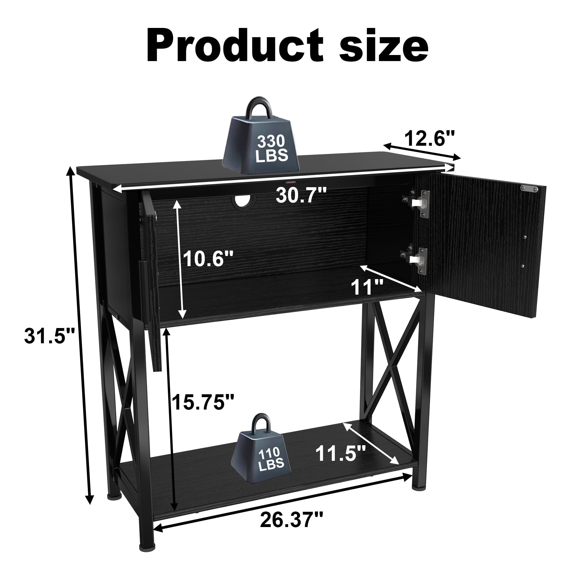 29 Gallon Aquarium Stand Metal Fish Tank Stand with Cabinet,30.7
