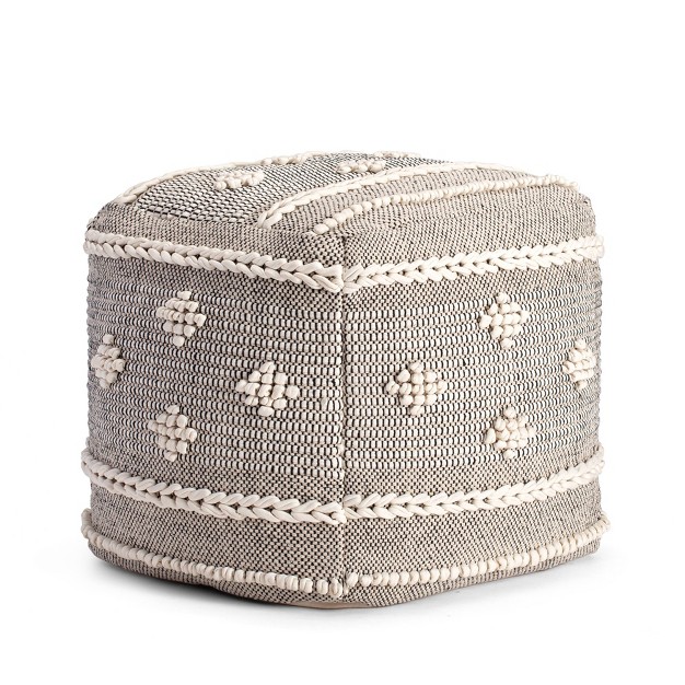 Sidney Street Pouf Black ivory Anji Mountain