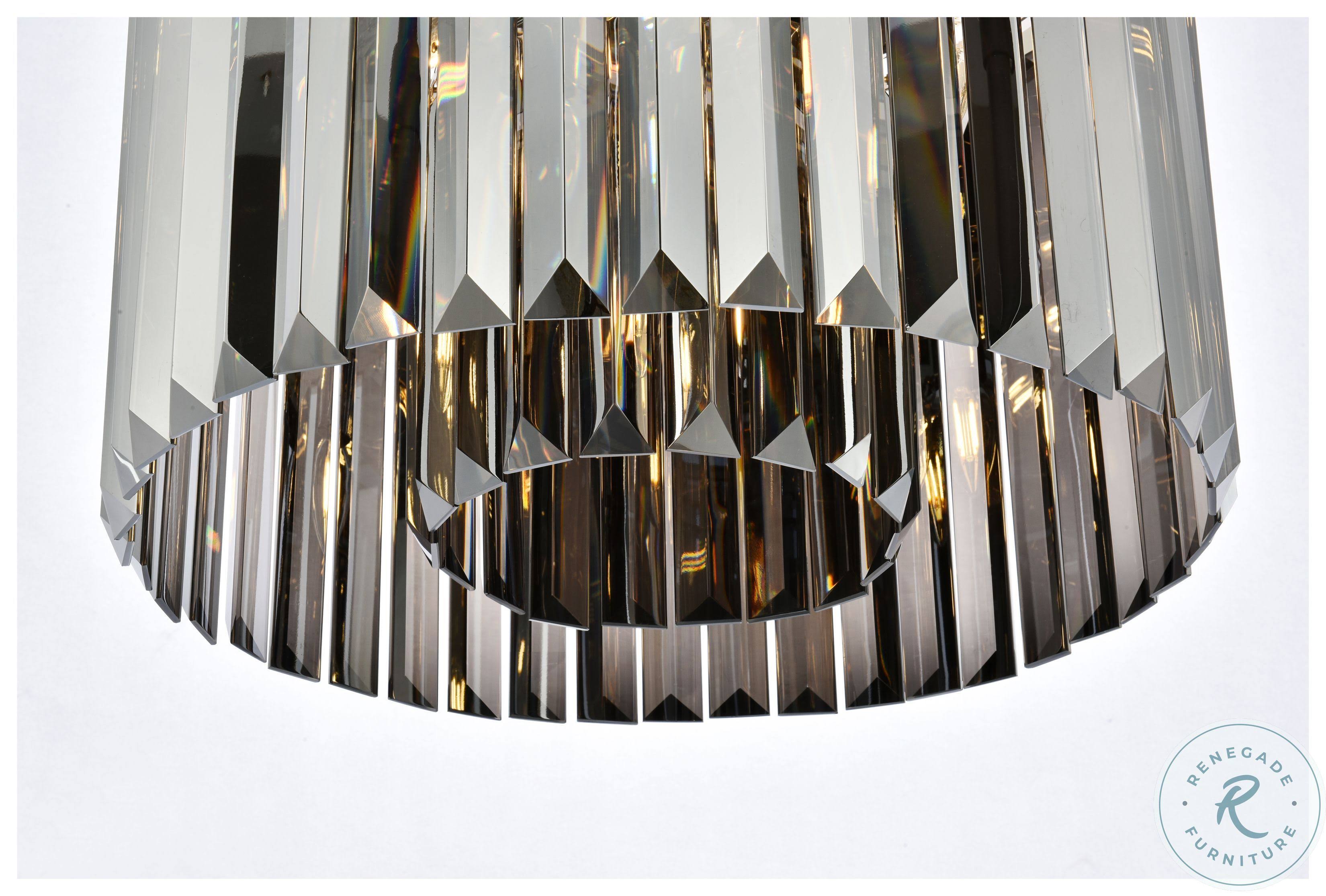 Elegant 1238F20PN-SS/RC Sydney 6 Light Polished Nickel Flush Mount
