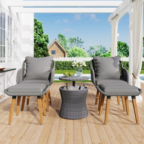 5 Pieces Patio Furniture Chair Sets,Patio Conversation Set