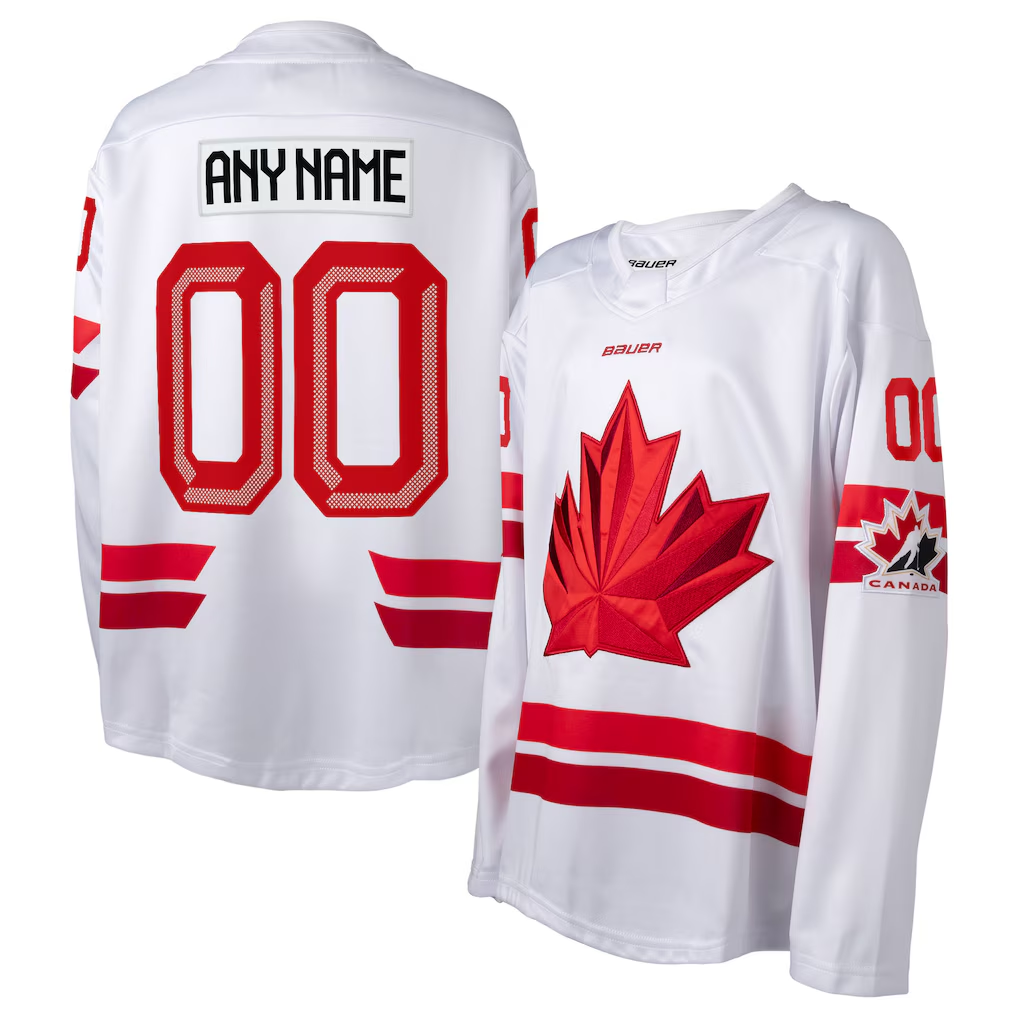 Men's Canada Hockey White 2026 Winter Olympics Custom Jersey