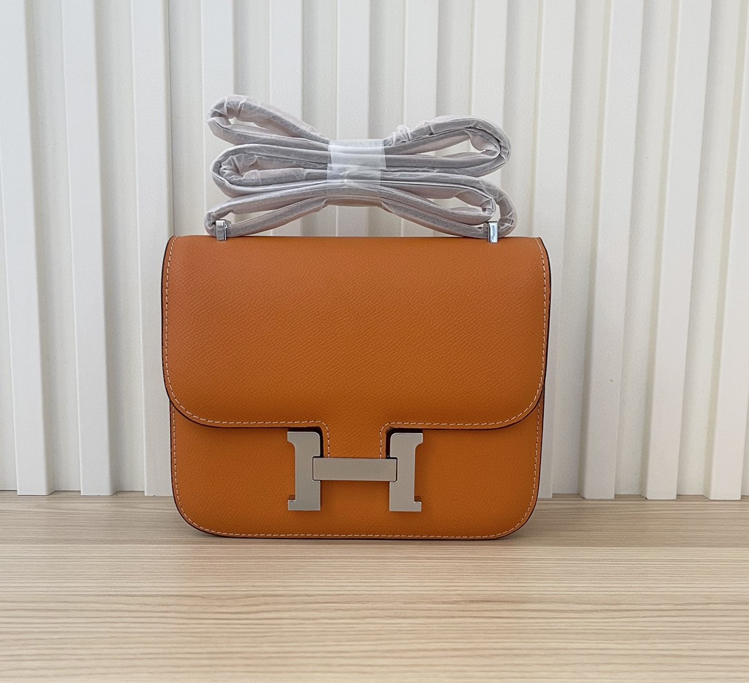 Hermes Women Constance 24 Bag Epsom Leather-Orange/Gold - cnluxepick