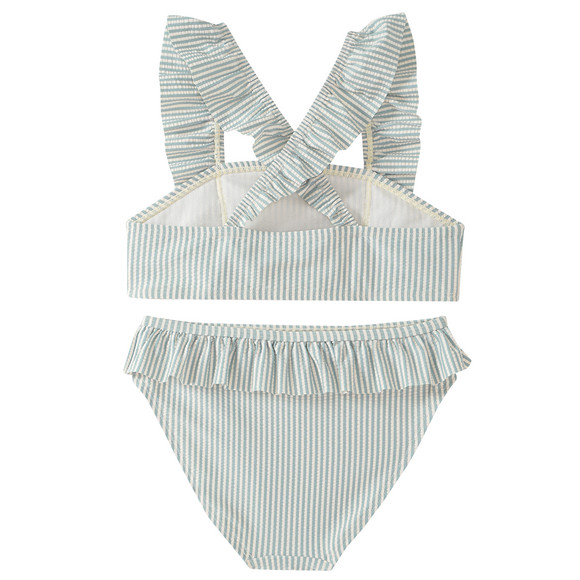 Famy Mädchen Bikini mit Seersucker-Streifen