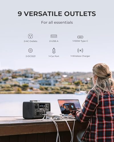 BLUETTI Solar Generator EB3A, 268Wh LiFePO4 Battery Backup w/ 2 600W (1200W Surge) AC Outlets, Recharge from 0-80% in 30 Min., LFP Backup for Outdoor Camping, Trip, Power Outage