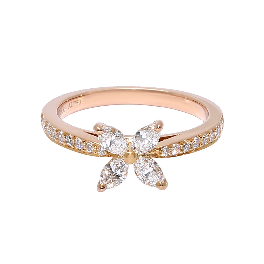 Tiffany & Co. Victoria Ring 18K Rose Gold Diamond