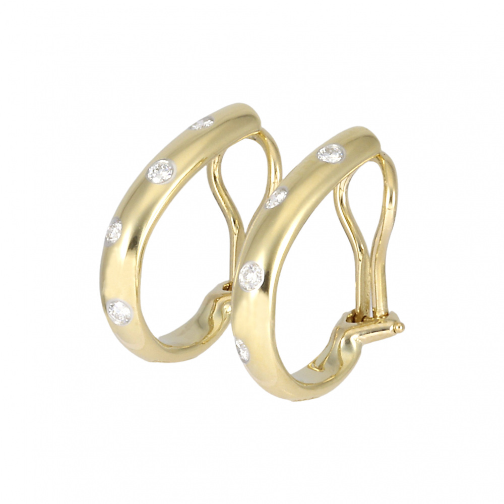 Tiffany & Co. Tiffany Dots K18YG Yellow Gold PT950 Earrings Platinum & 18K Yellow Gold Diamond