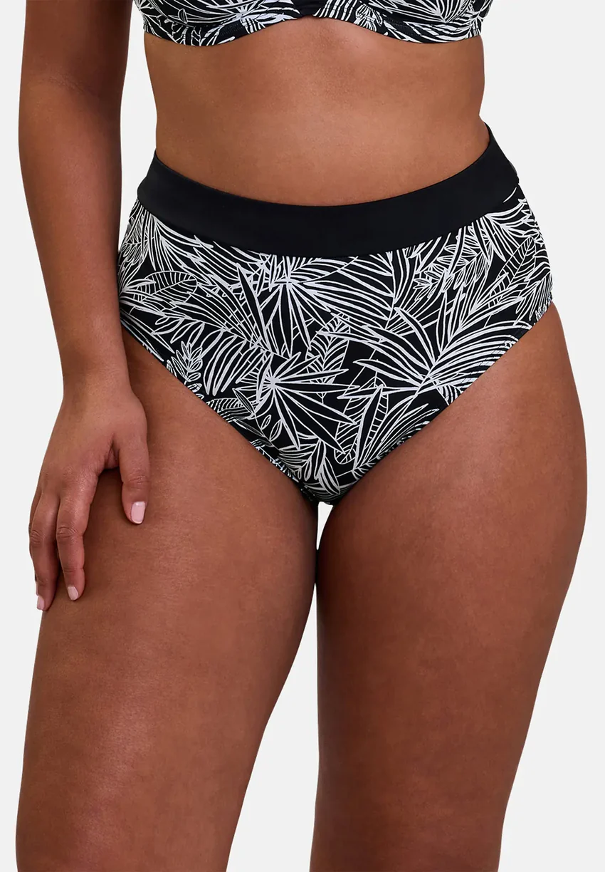 Culotte taille haute de bain Seychelles Imprimé Palmier Graphique
