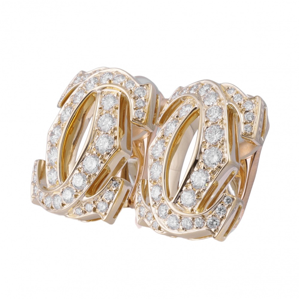 Cartier Penelope K18YG Yellow Gold Earrings Diamond