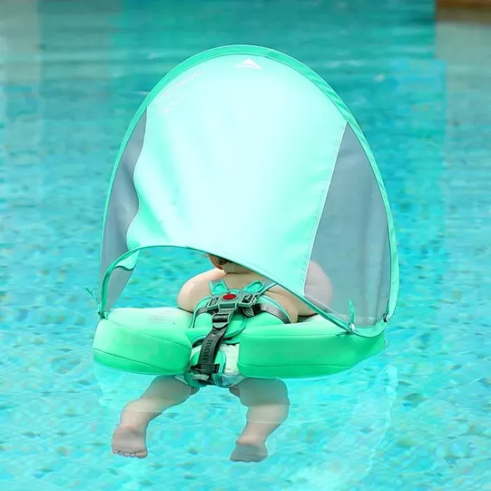 Baby Airless Float Ring With UPF50+ Canopy (2024 Deluxe Edition Swim-Trainer)