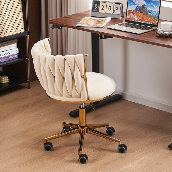 Office Desk Chair,Upholstered Home Office Desk Chairs with Adjustable Swivel Wheels