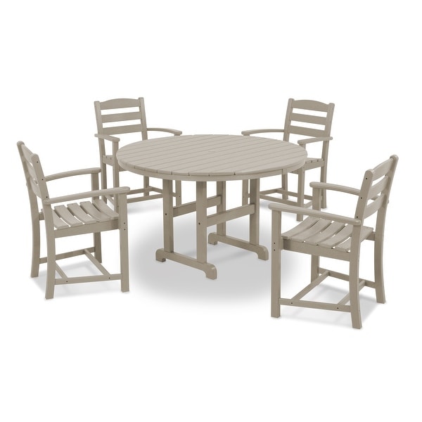 POLYWOOD La Casa Caf�� 5Piece Round Farmhouse Dining Set