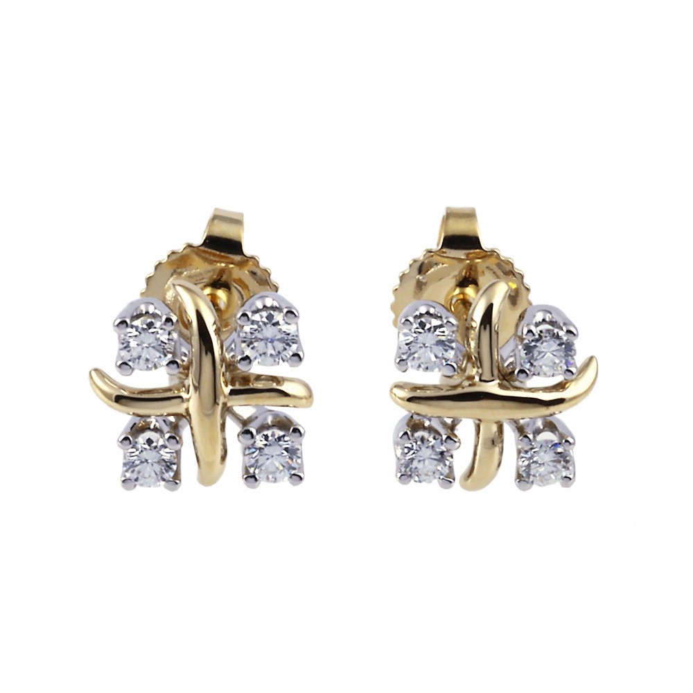Tiffany & Co. Schlumberger Rin Earrings Platinum & 18K Yellow Gold Diamond