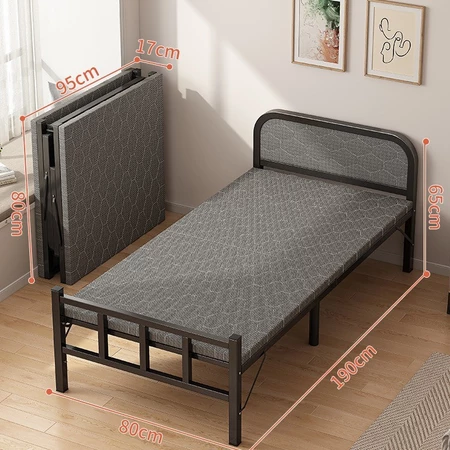 Retractable folding bed double adult home rental simple bed single bed reinforced iron bed