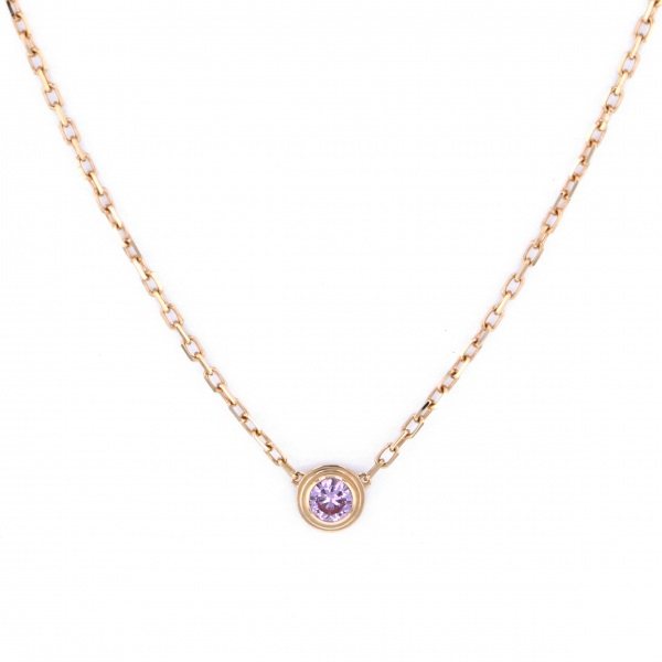 Cartier Damour (diamant Leger) Pink Sapphire Necklace 18K Rose Gold