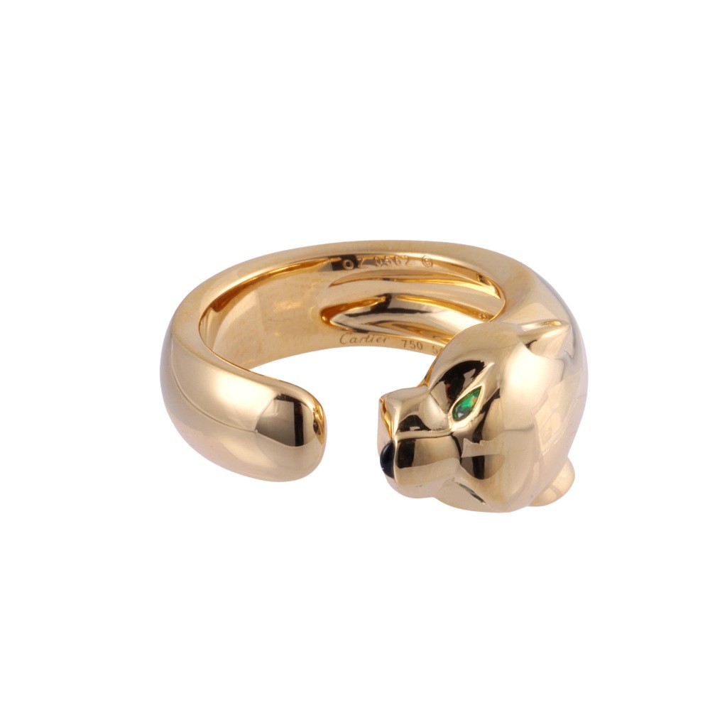 Cartier Panthère Do Ring Tsavorite Garnet Onyx 18K Yellow Gold B4085900