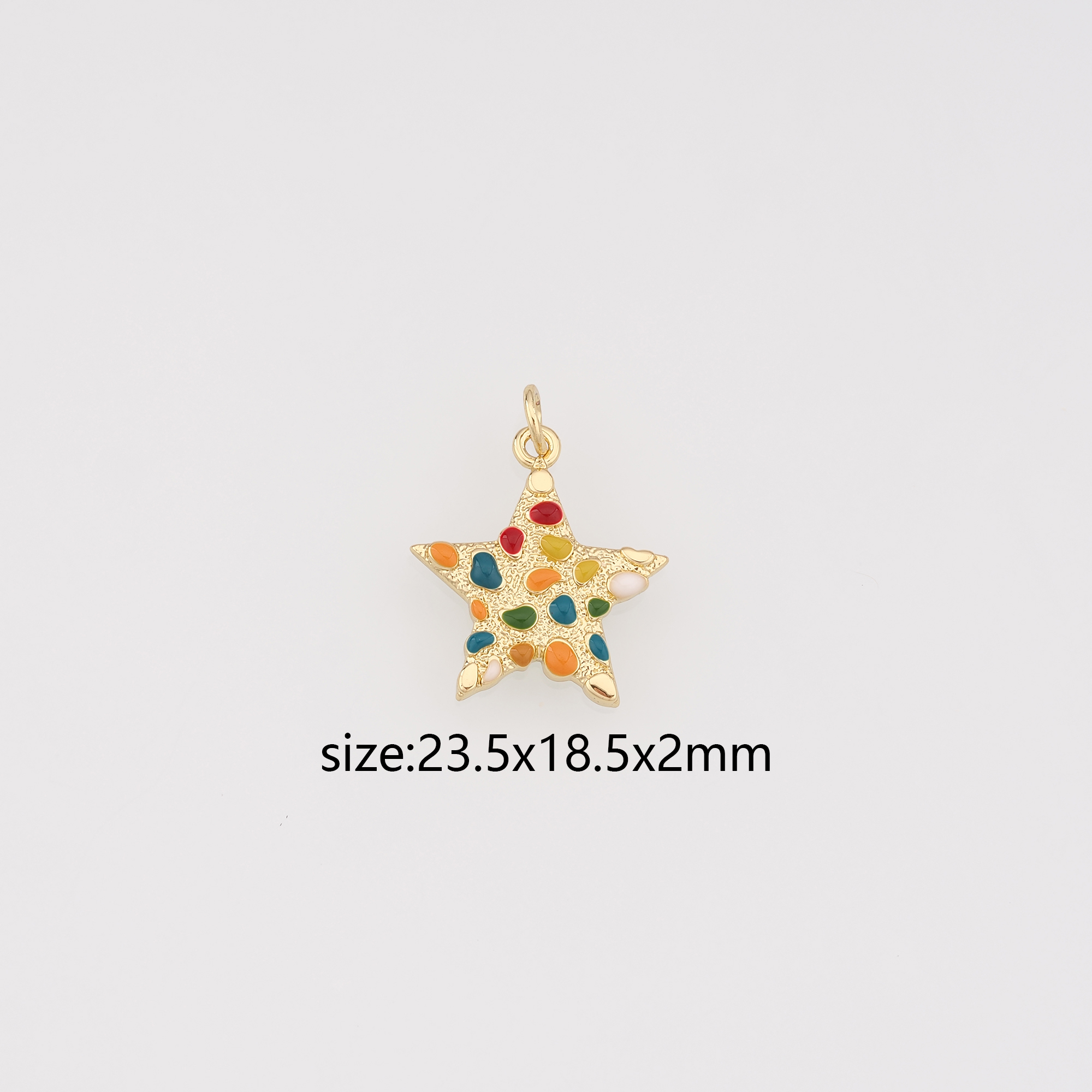 18K Gold Filled Star Pendant,Enamel Celestial Charm Earrings Necklace for DIY Jewelry Making Supply