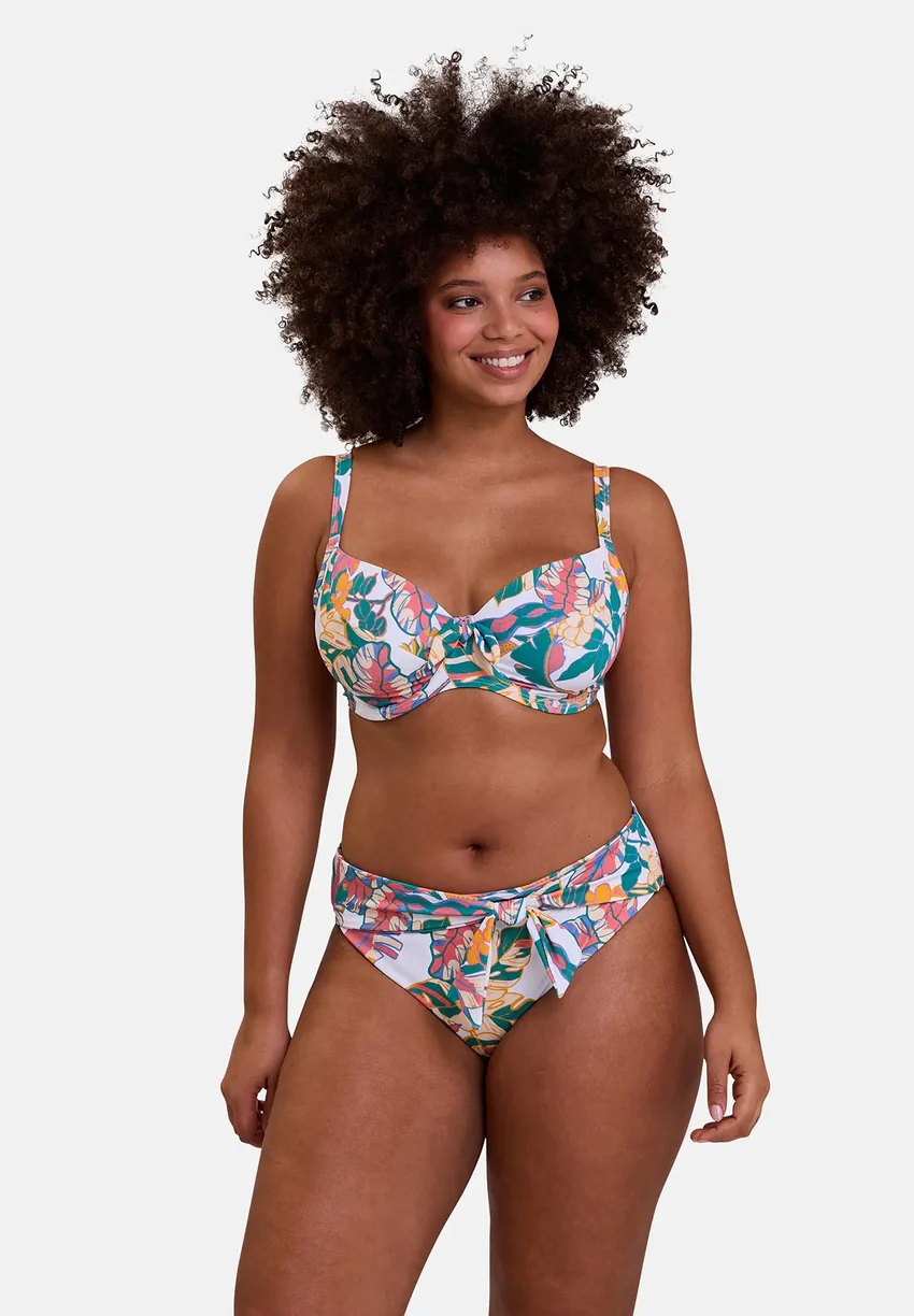 Slip de bain Fidji Imprimé Exotique Blanc