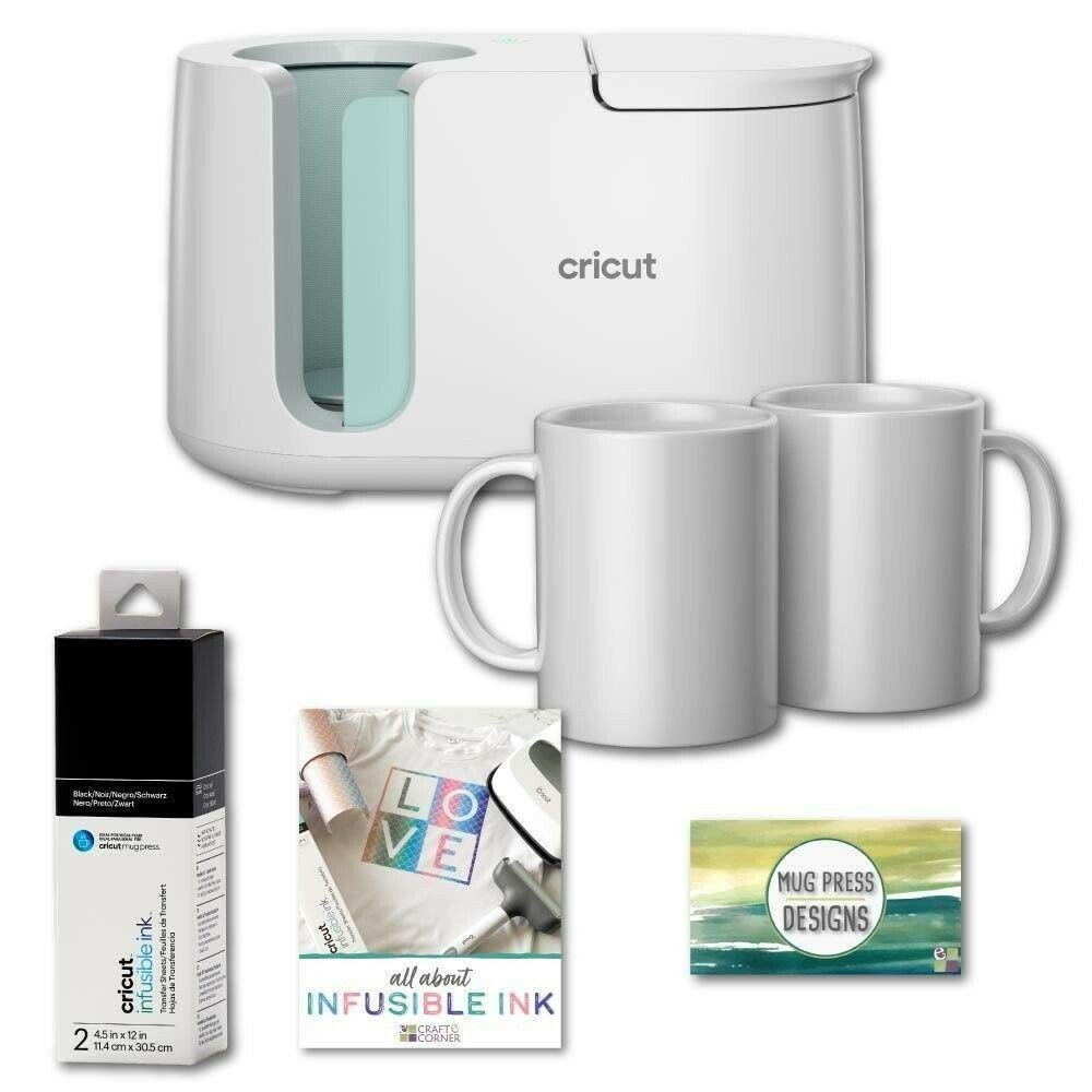 cricut-Mug Press Machine, Infusible Ink Sheets, DIY Mugs, Designs Bundle