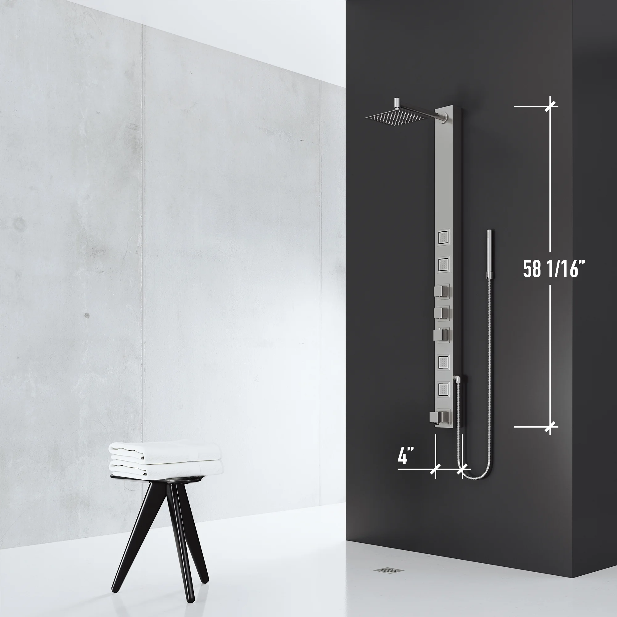 Vigo Vg08019 Bowery Thermostatic Shower Panel - Stainless Steel
