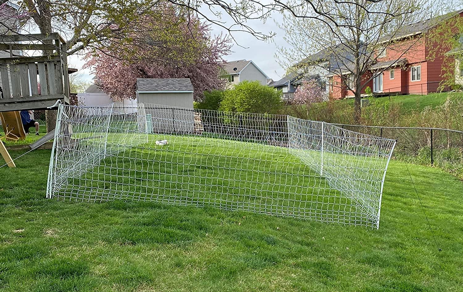 Starkline Electric Poultry Netting Kit – AC Energizer (48′′ x164′ White/Blue Poultry Netting) (12/48/3) All-in-One Electric Fence Kit for Backyards, Homesteads, Ranches or Farms
